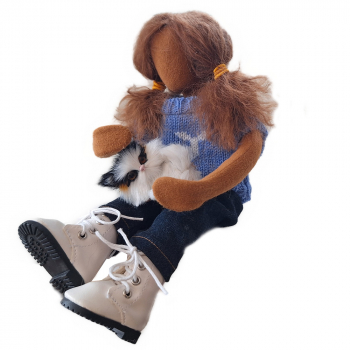 Strickpulli Walfisch & Jeans & Turnschuhe - für Jugendliche 25cm